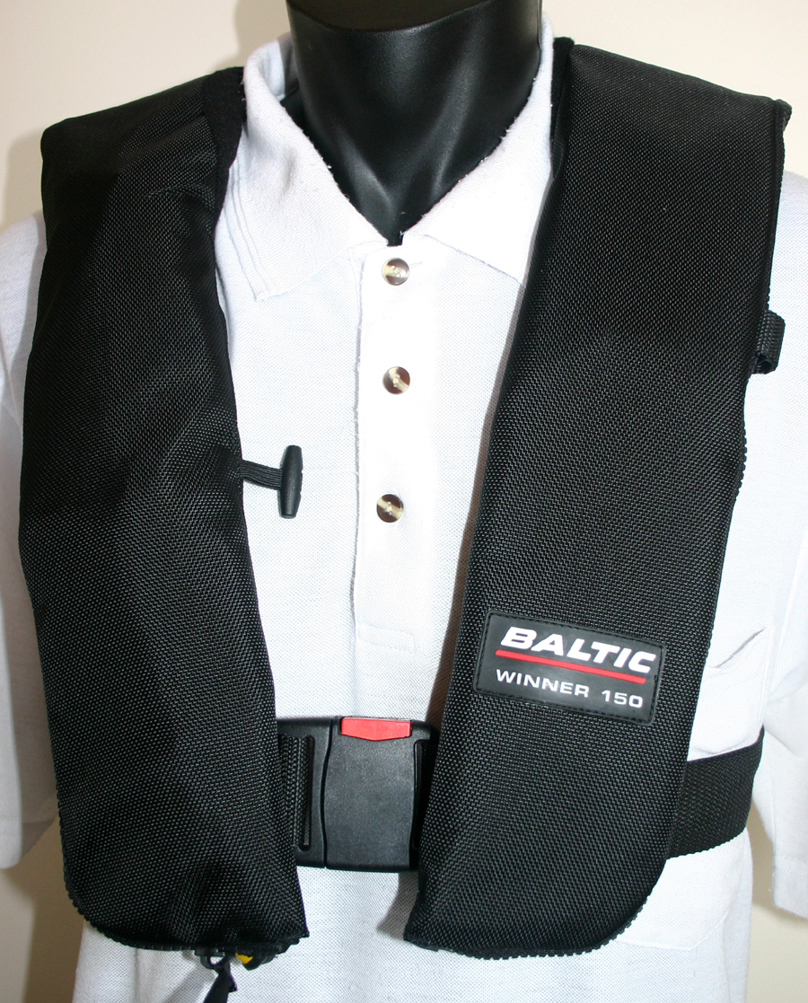 Baltic inflatable lifejacket c/w approved light.  Contant wear style CAA acceptance Rule Part 91 & 135- Red also available