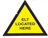 Label/ Decal- ELT located here size 150mm x 120mm 